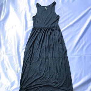 Gray racer back maxi dress by Bellamie